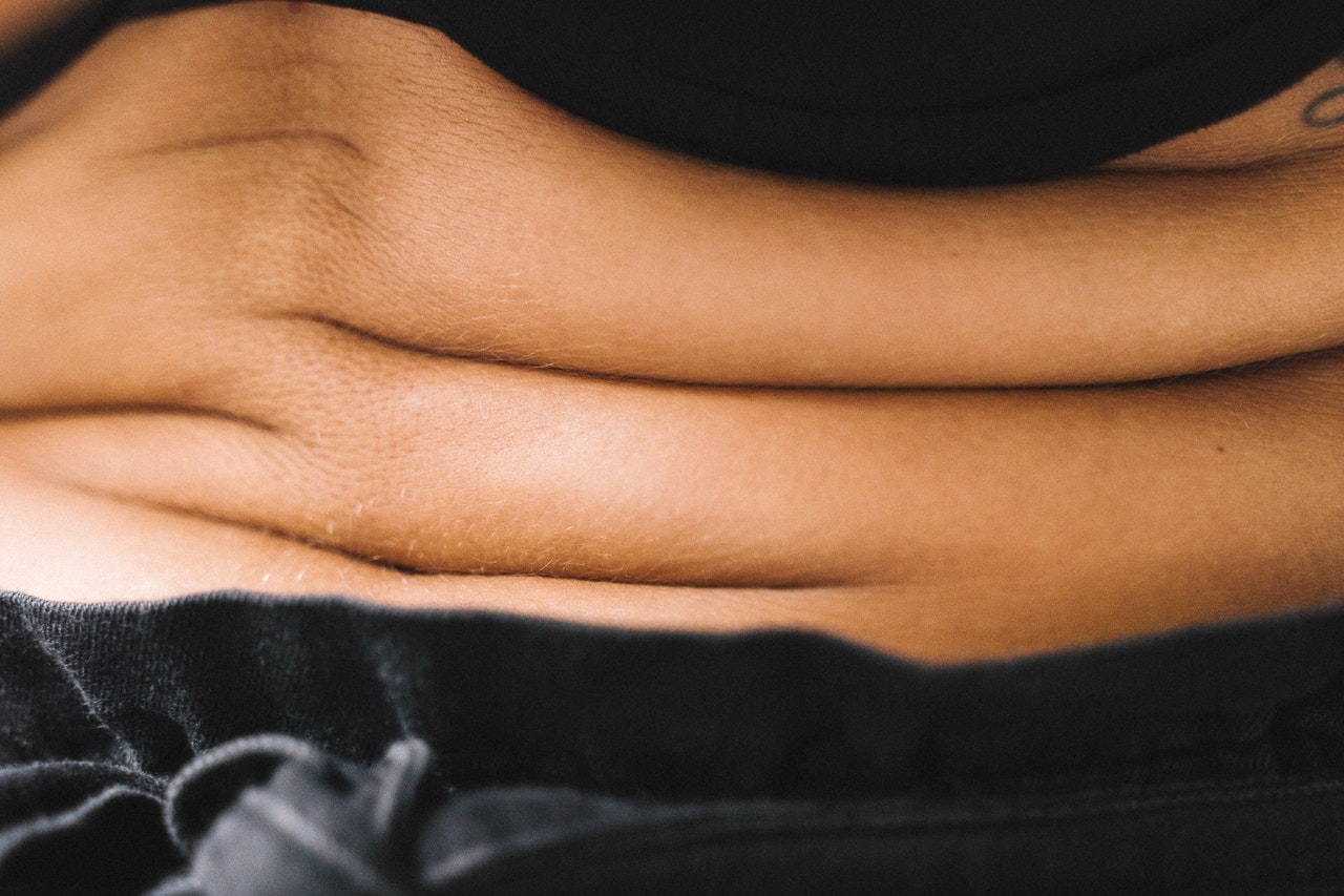 closeup image of woman's stomach